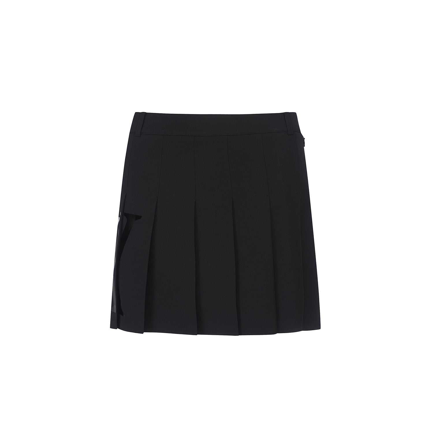 Big Logo Pleats Middle Long Skirt