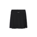 [Legacy Sale]  Women's Big Logo Pleats Middle Long Skirt - Black