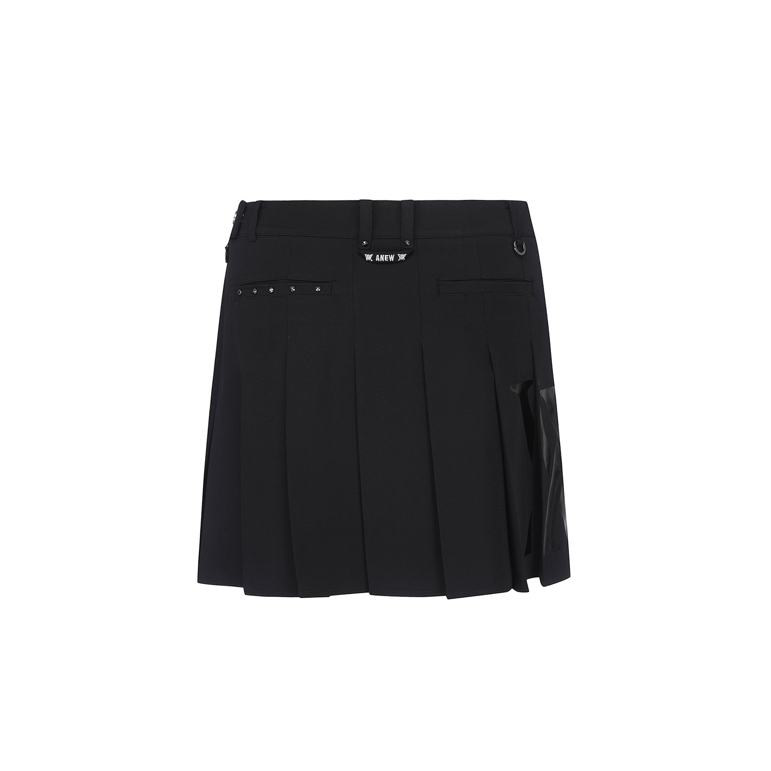 Big Logo Pleats Middle Long Skirt