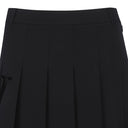 [Legacy Sale]  Women's Big Logo Pleats Middle Long Skirt - Black