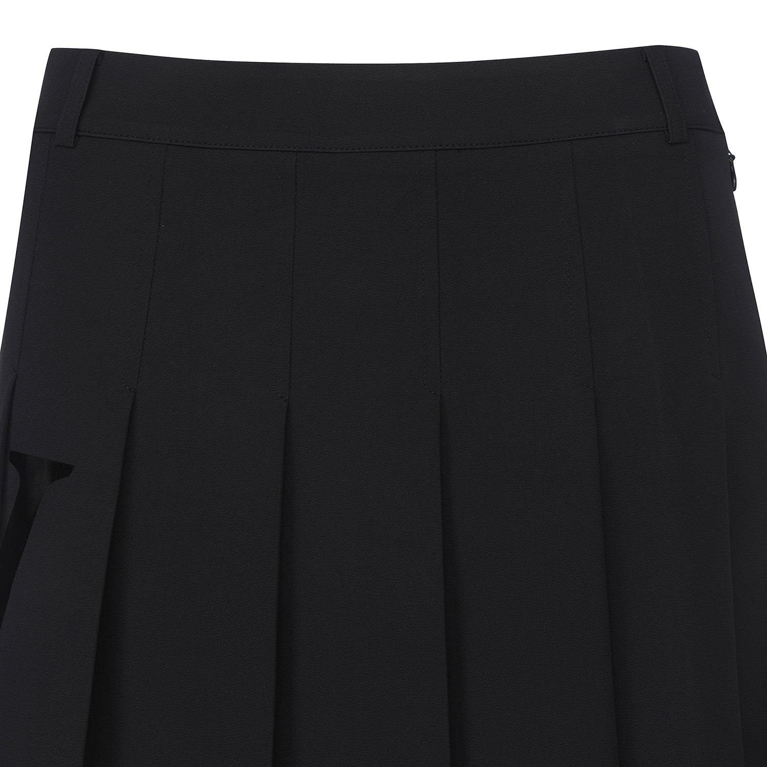 Big Logo Pleats Middle Long Skirt