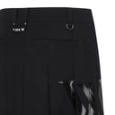 [Legacy Sale]  Women's Big Logo Pleats Middle Long Skirt - Black