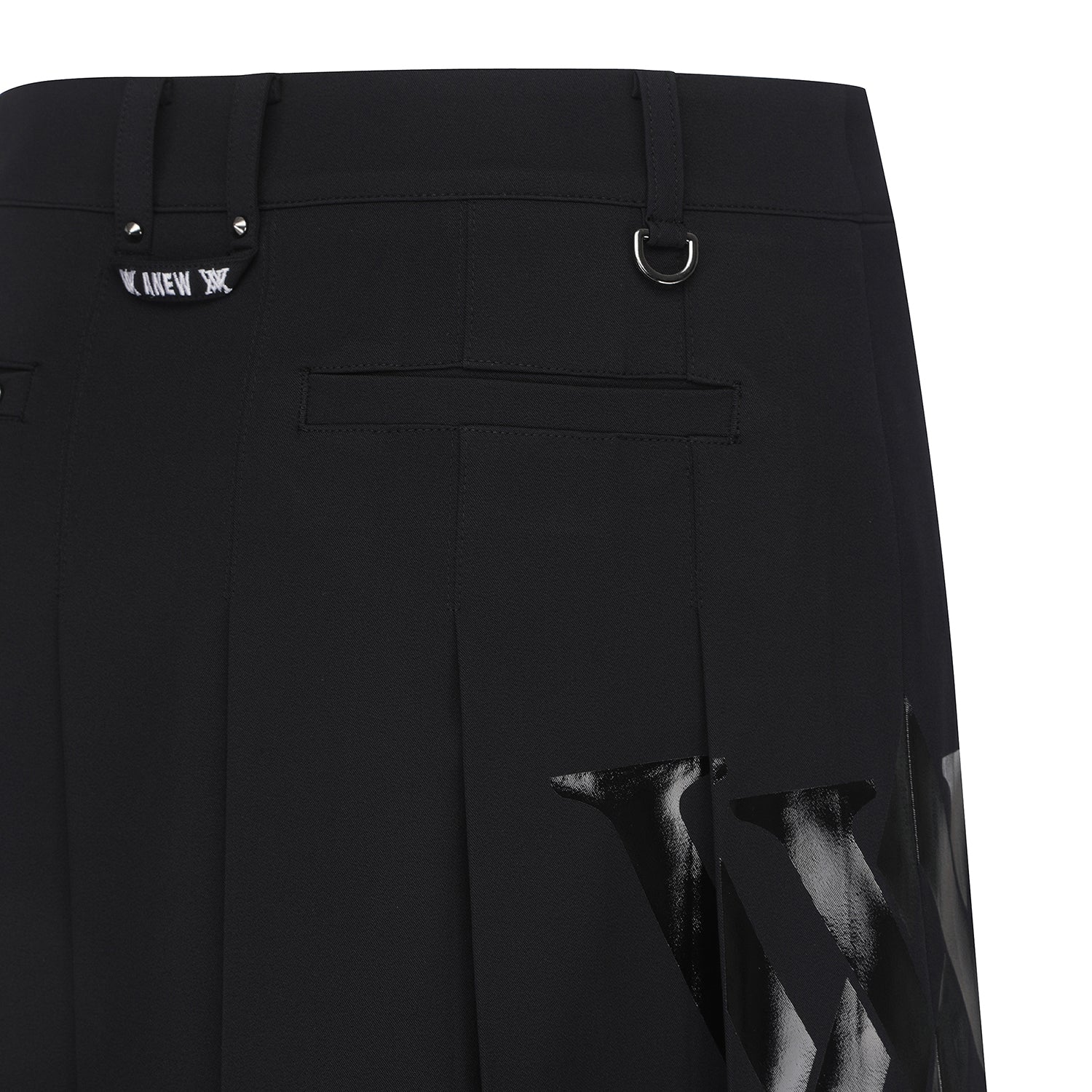 Women's Big Logo Pleats Middle Long Skirt