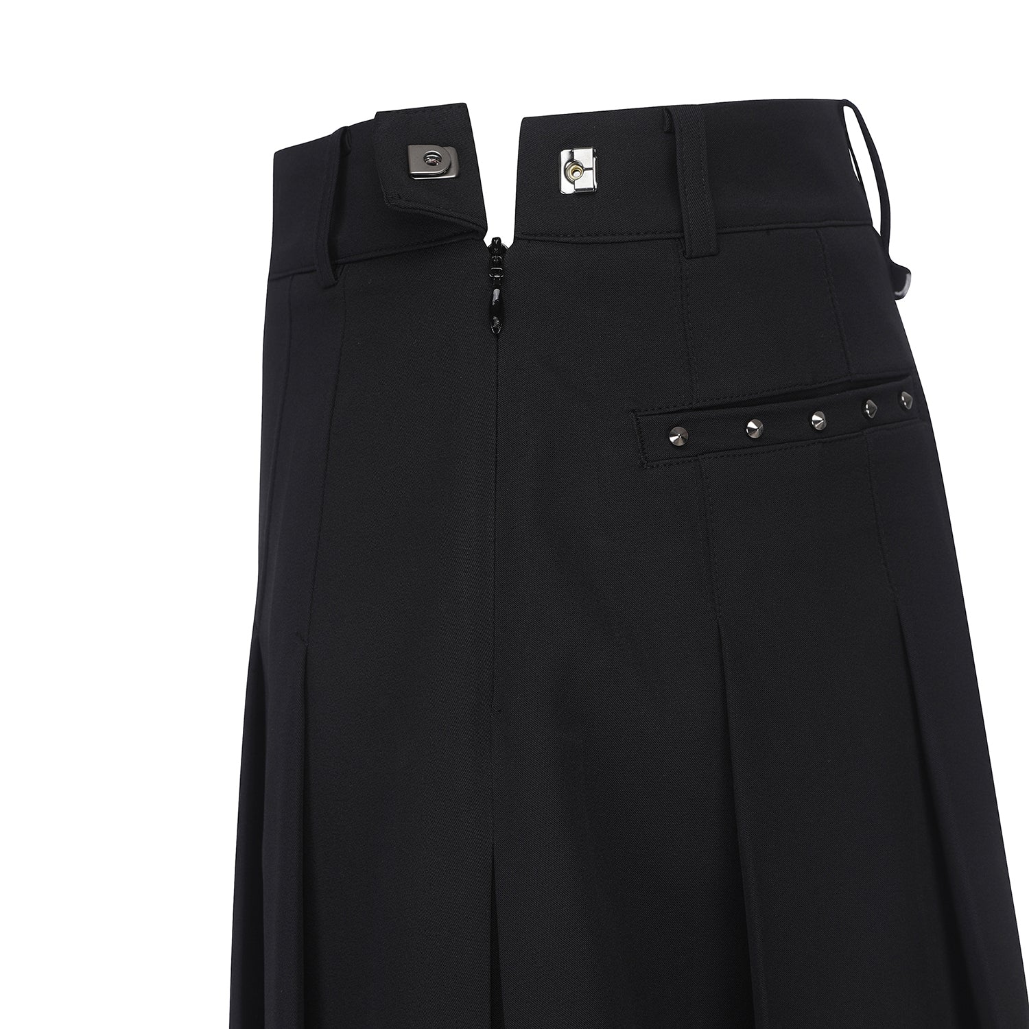 Big Logo Pleats Middle Long Skirt