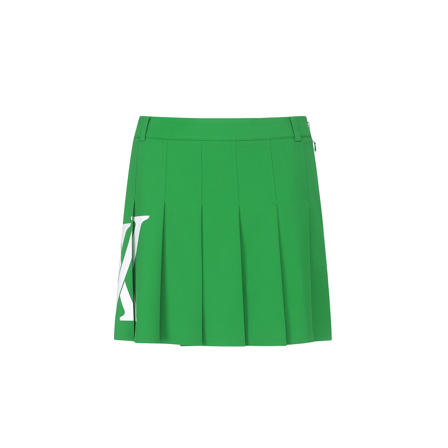 Women's Big Logo Pleats Middle Long Skirt - Green