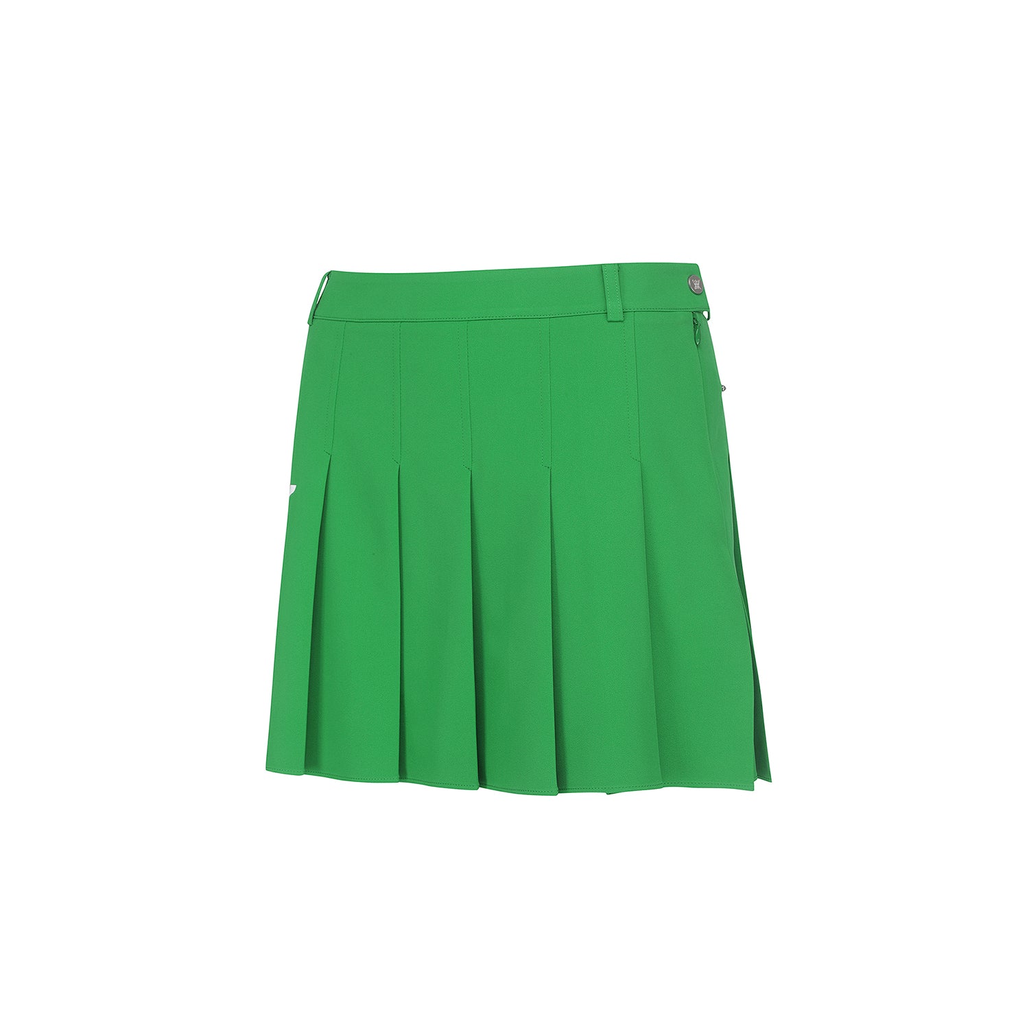 Women's Big Logo Pleats Middle Long Skirt - Green