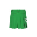 Women's Big Logo Pleats Middle Long Skirt - Green