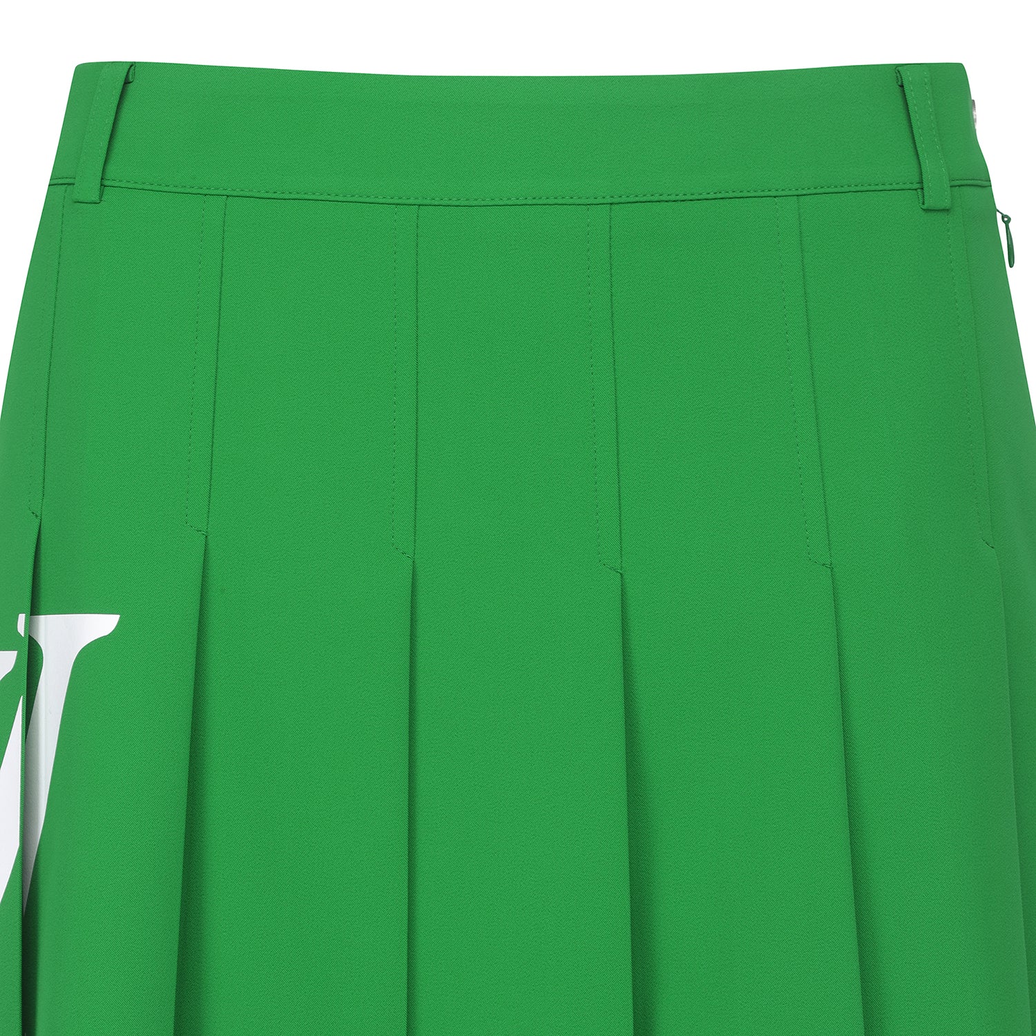 Women's Big Logo Pleats Middle Long Skirt - Green