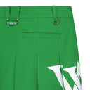 Women's Big Logo Pleats Middle Long Skirt - Green