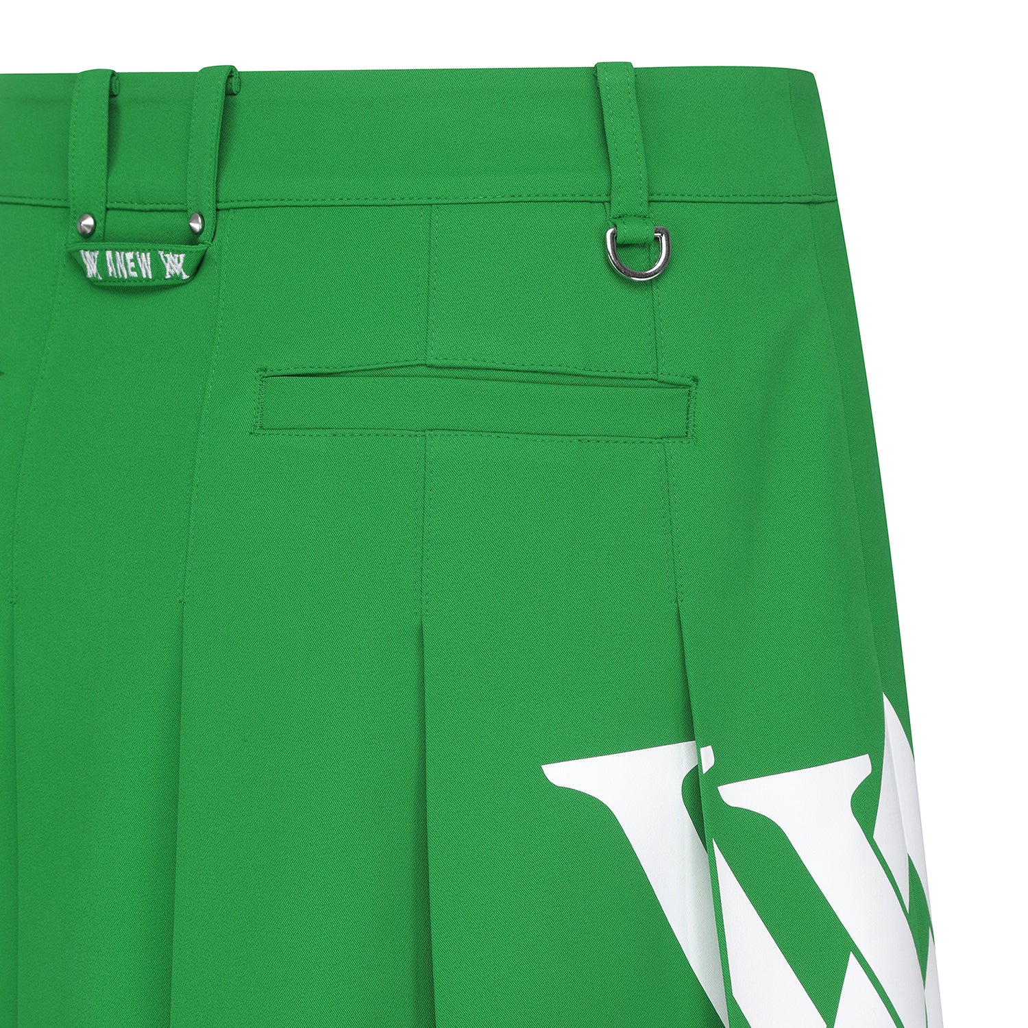 Women's Big Logo Pleats Middle Long Skirt - Green