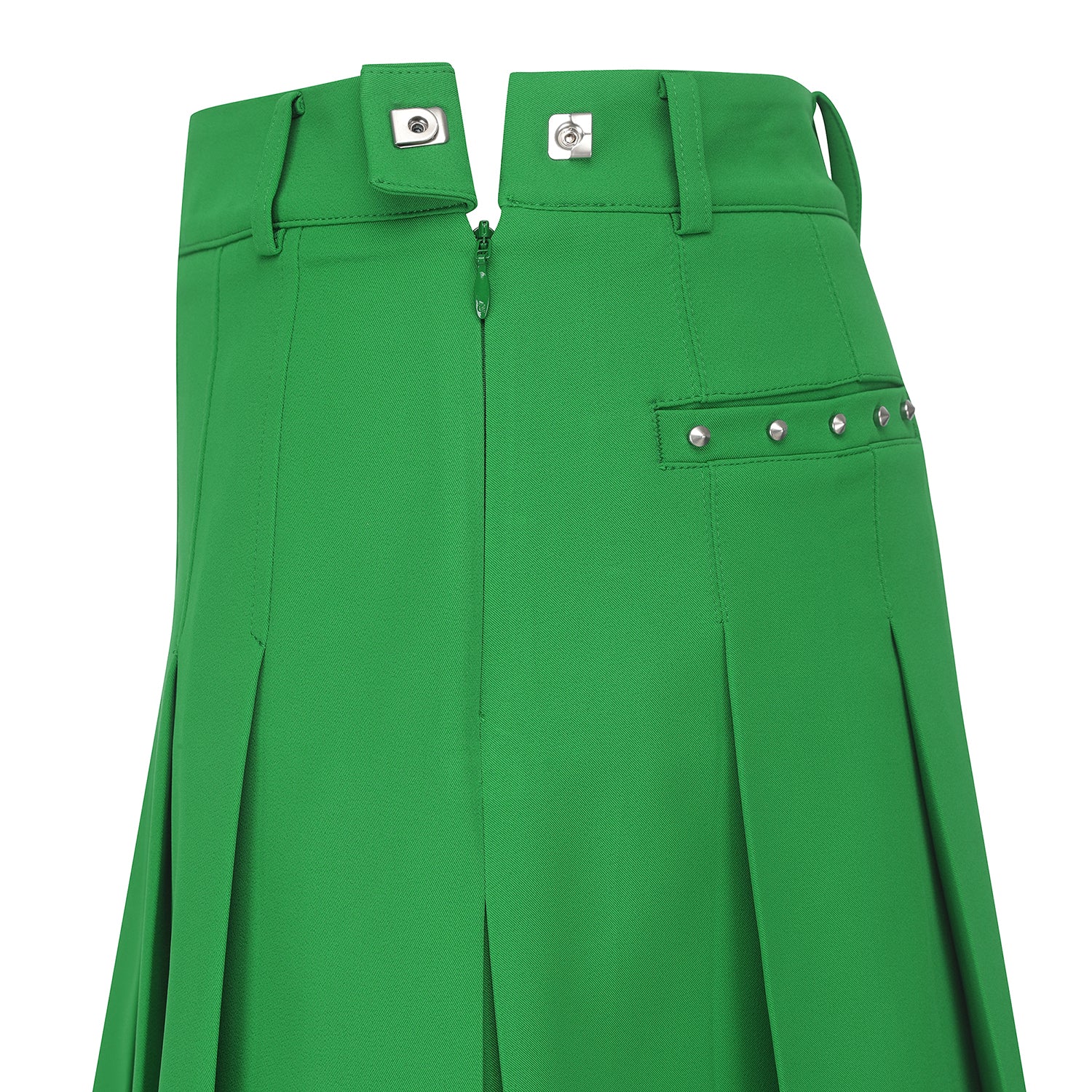Big Logo Pleats Middle Long Skirt