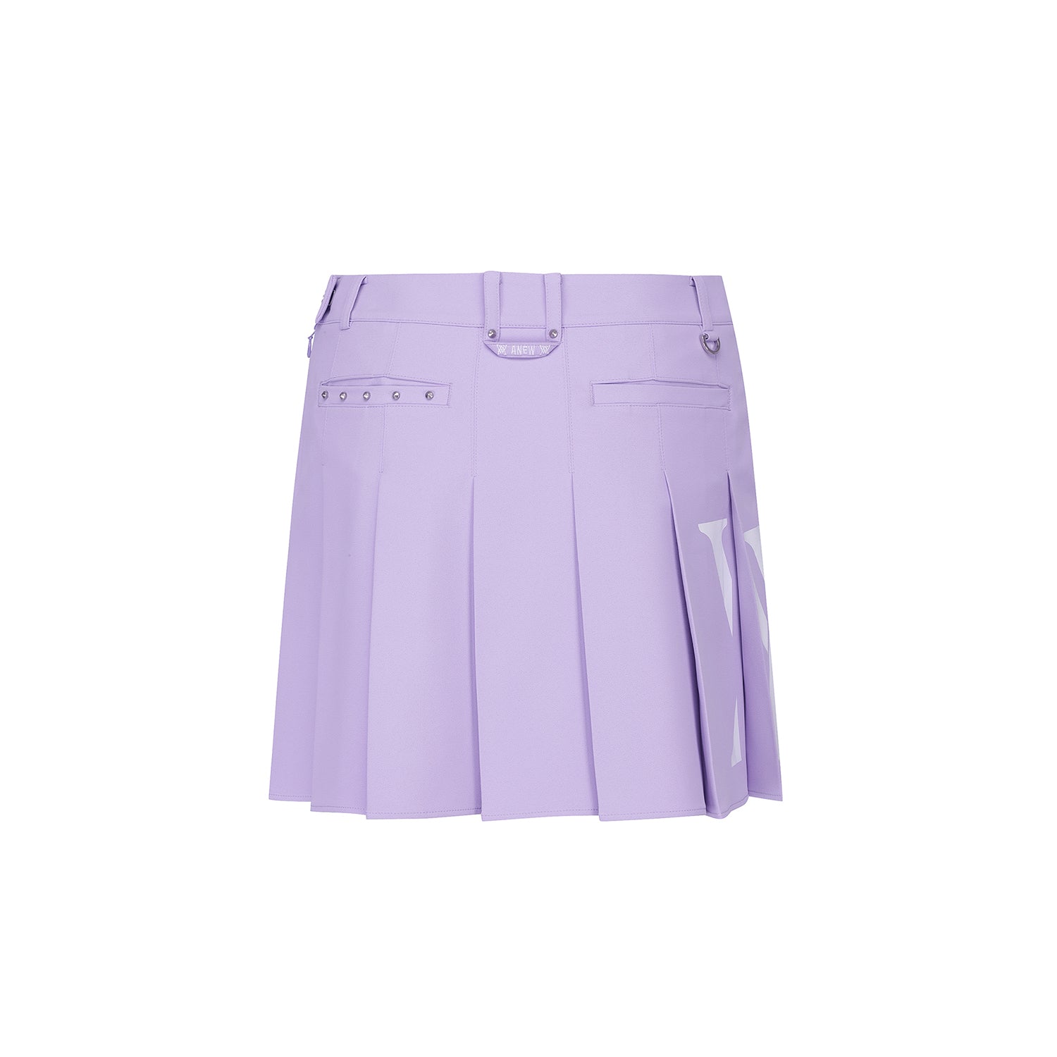 Big Logo Pleats Middle Long Skirt