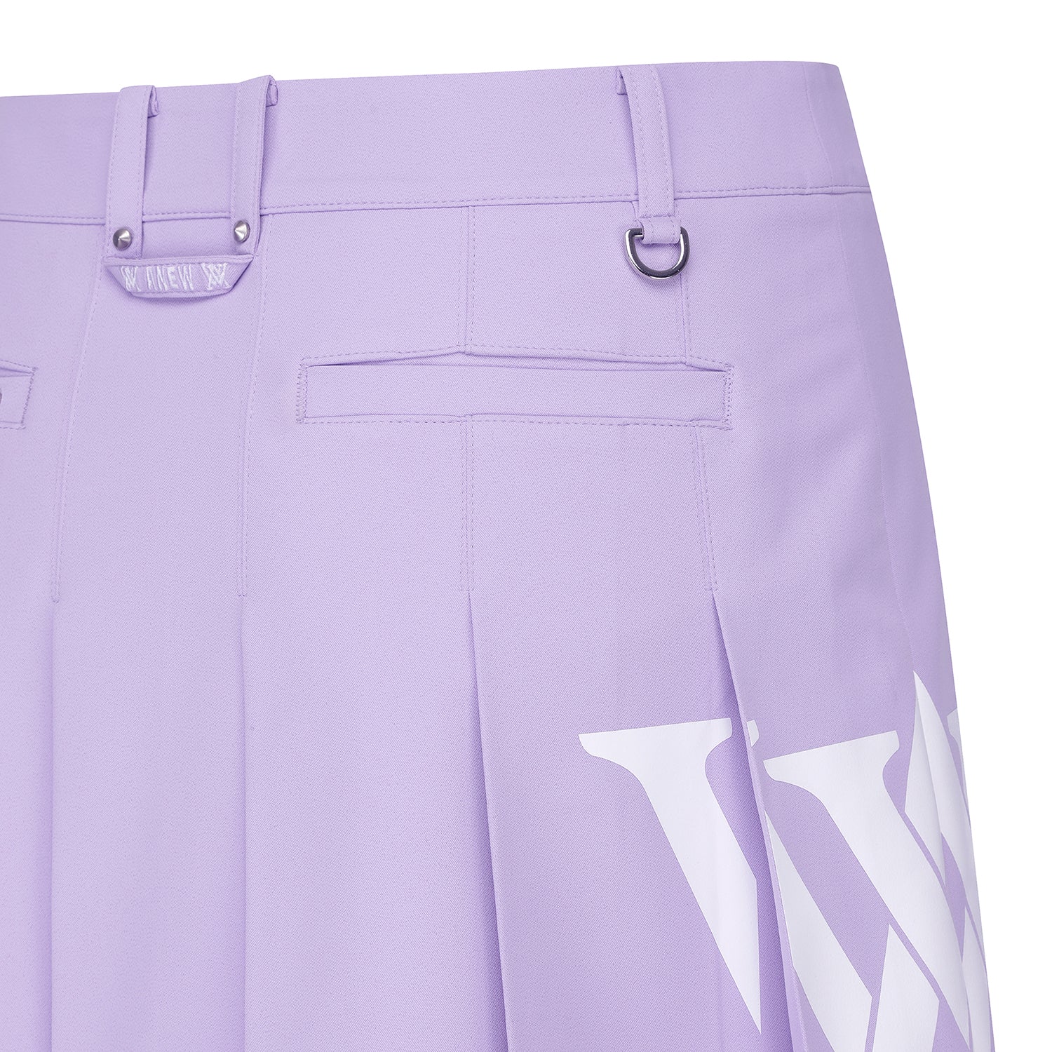 Big Logo Pleats Middle Long Skirt