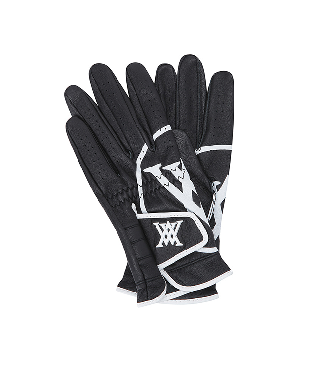 Womens' Big Logo Both Hands Golf Gloves - Black