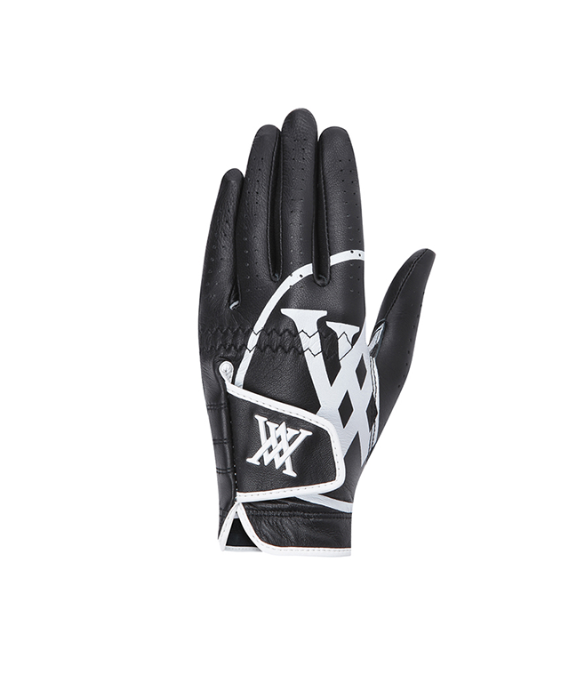 Womens' Big Logo Both Hands Golf Gloves - Black