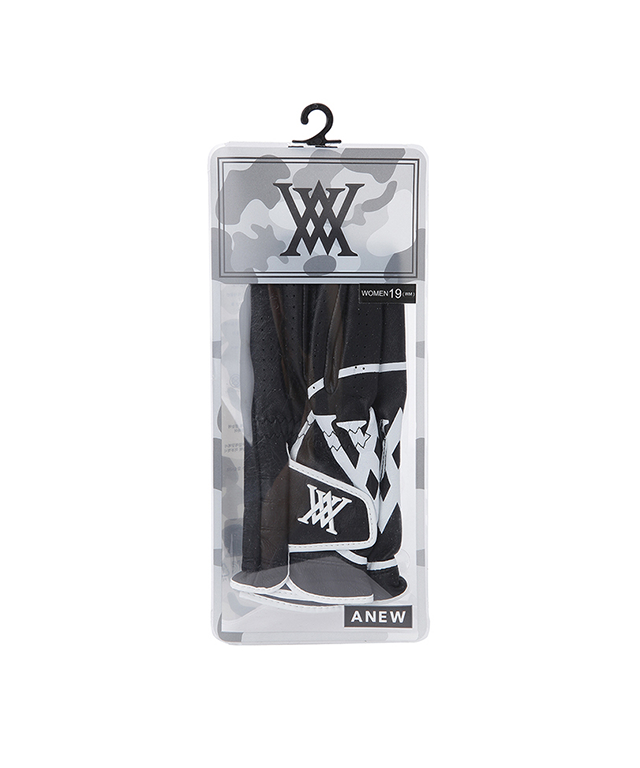 Womens' Big Logo Both Hands Golf Gloves - Black