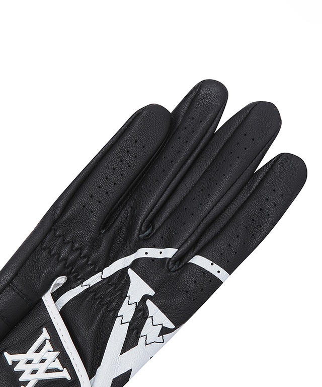 Womens' Big Logo Both Hands Golf Gloves - Black