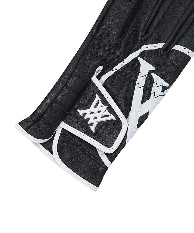 Womens' Big Logo Both Hands Golf Gloves - Black