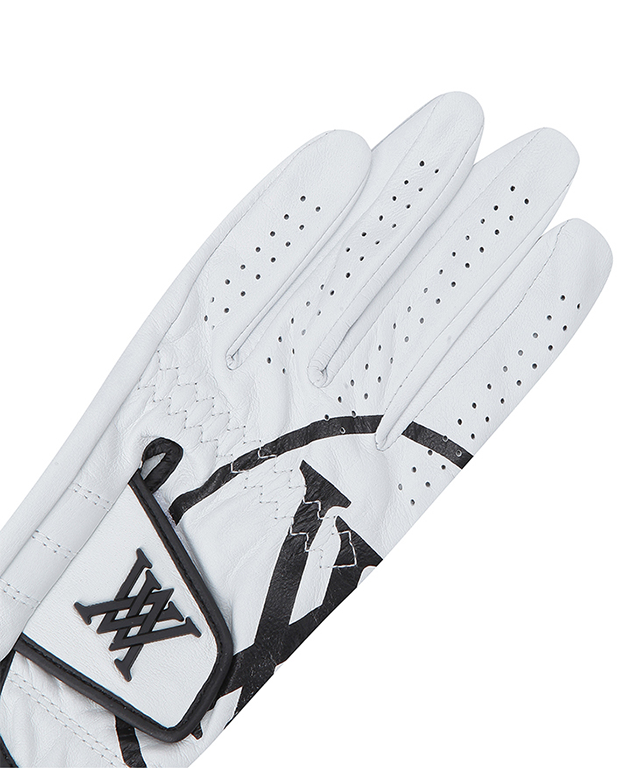 Women's Big Logo Two Hand Golf Gloves - White