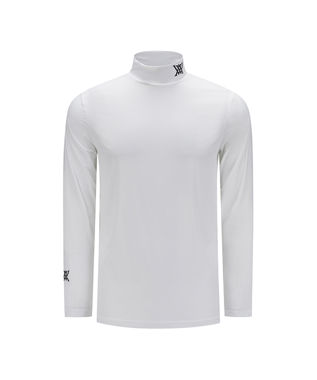 Men's Cold Fabric High Neck T-Shirt - White