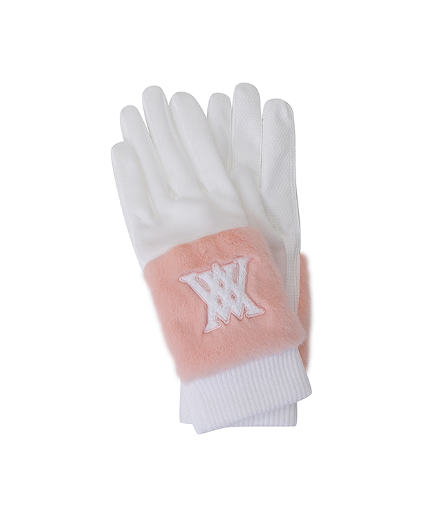 Finger Cut Fur Winter Gloves - White