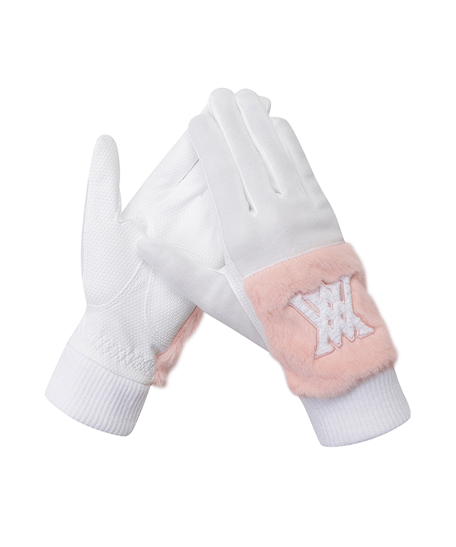 Finger Cut Fur Winter Gloves - White