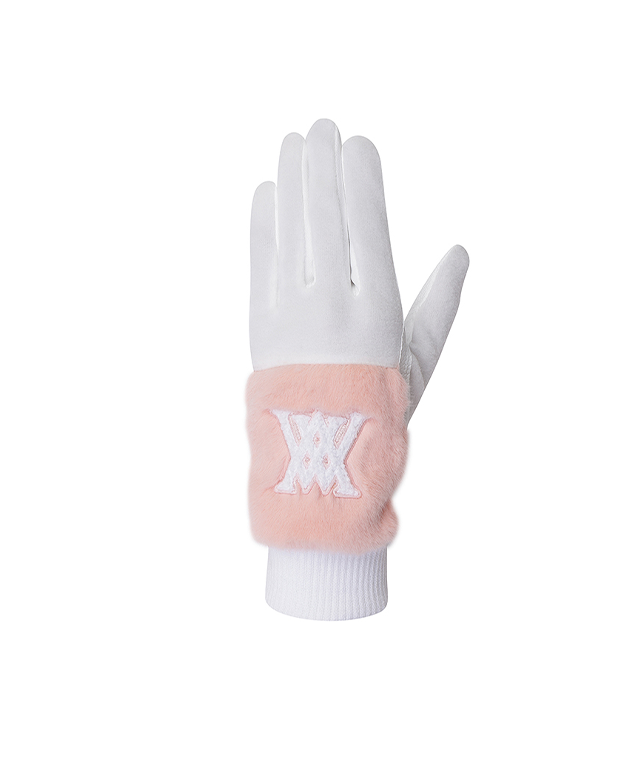 Finger Cut Fur Winter Gloves - White
