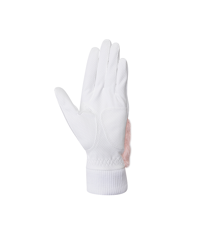 Finger Cut Fur Winter Gloves - White