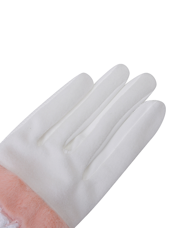 Finger Cut Fur Winter Gloves - White