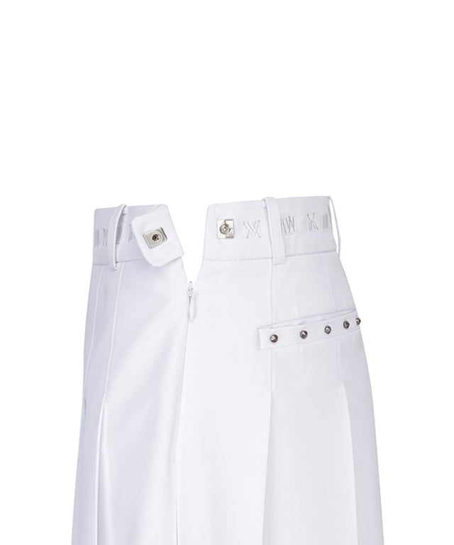 Women's Logo Band Point Pleats SQ - White