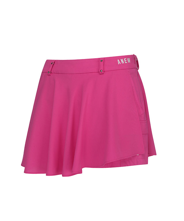 Women's Outer Cover Flare Half Pants - Hot Pink