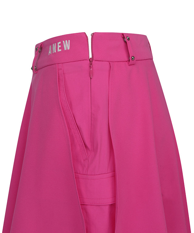 Women's Outer Cover Flare Half Pants - Hot Pink
