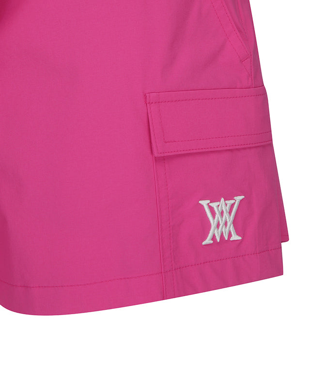 Women's Outer Cover Flare Half Pants - Hot Pink