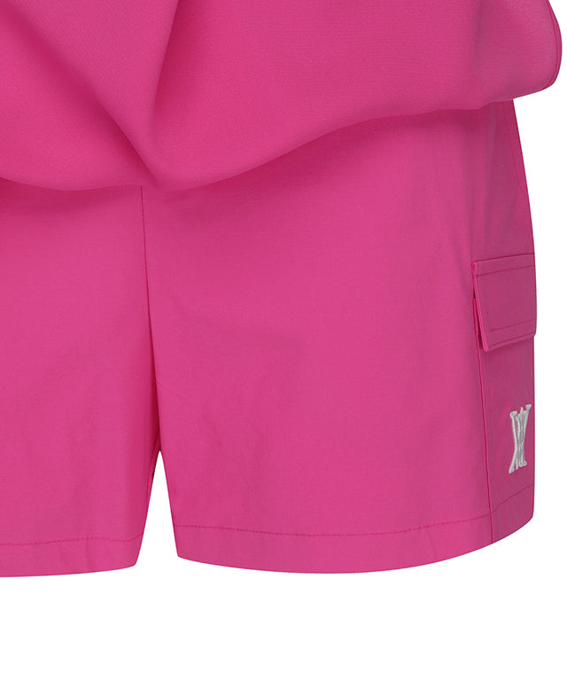 Women's Outer Cover Flare Half Pants - Hot Pink