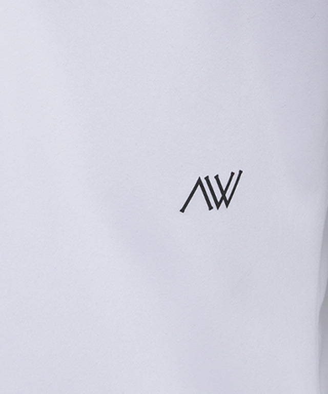 Women's Back Zip Shoulder Tape Point Short T-Shirt - White