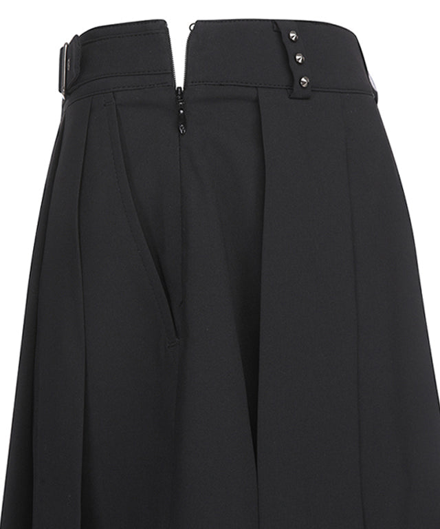 Women's Belt Point Pleats Half Pants