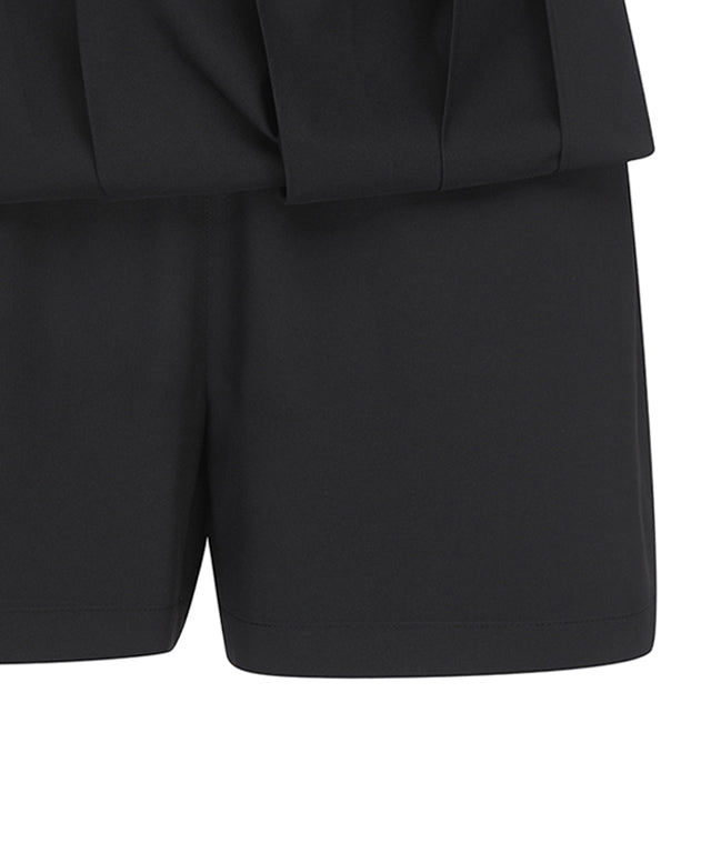 Women's Belt Point Pleats Half Pants