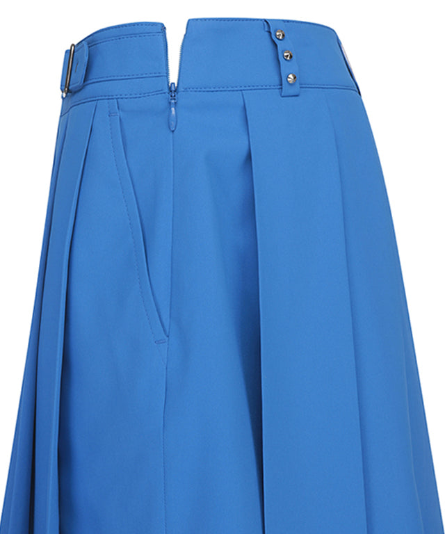 Women's Belt Point Pleats Half Pants