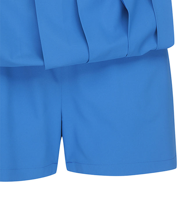 Women's Belt Point Pleats Half Pants