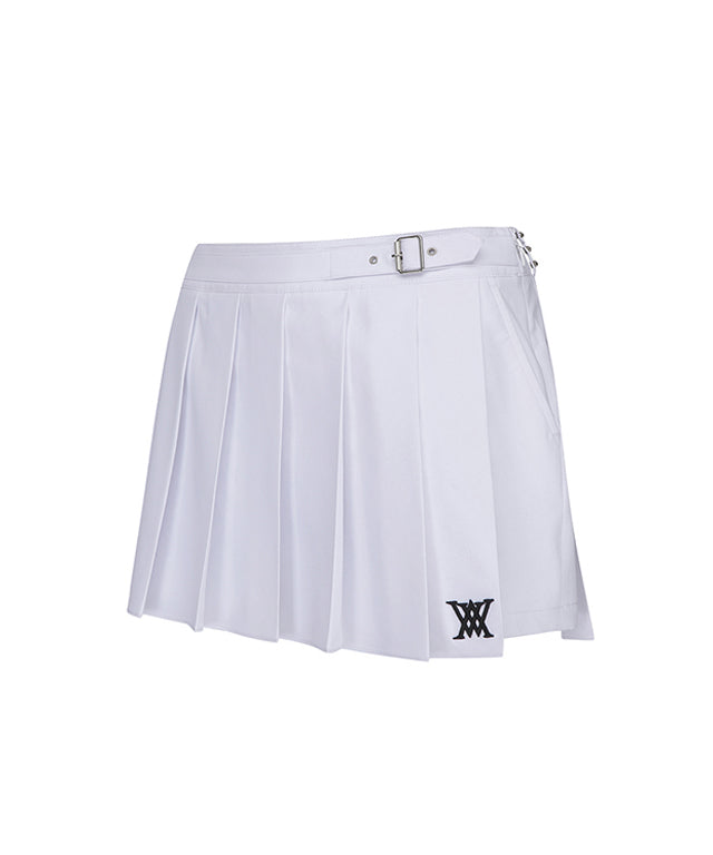 Women's Belt Point Pleats Half Pants