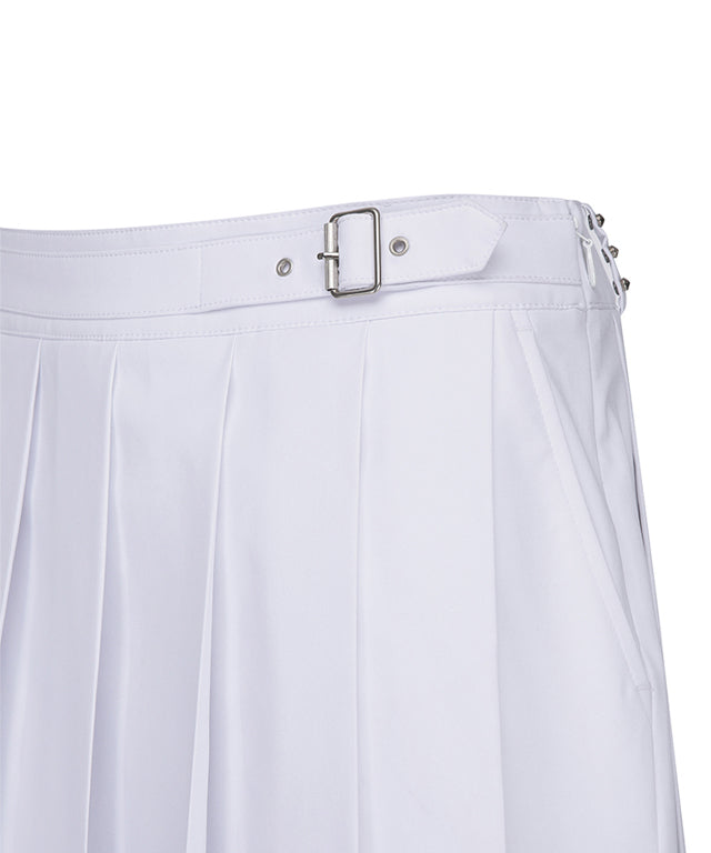 Women's Belt Point Pleats Half Pants