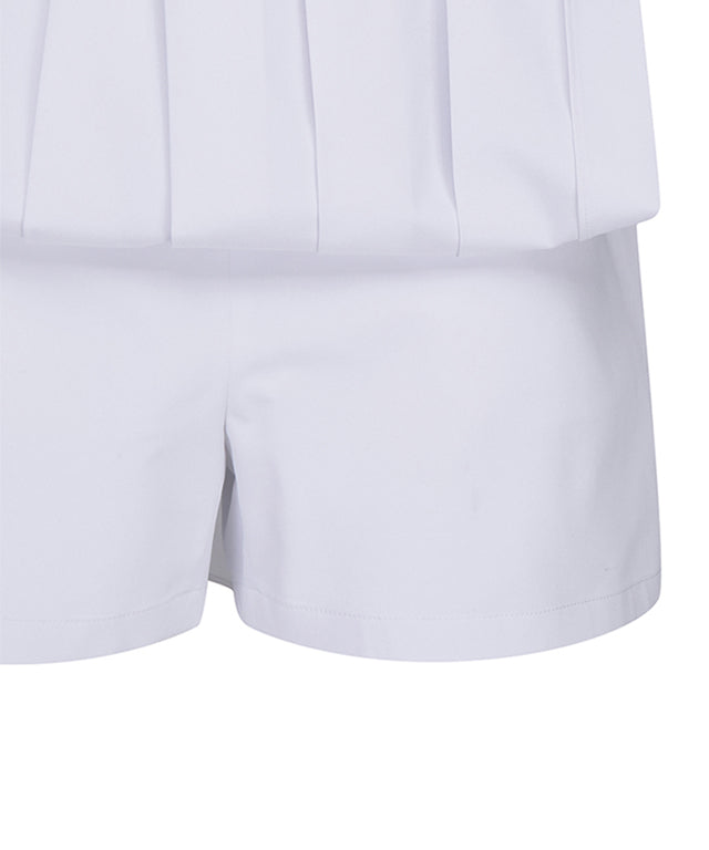 Women's Belt Point Pleats Half Pants
