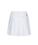 [Legacy Sale]  Women's Buckle Decoration Pleats Skirt - White