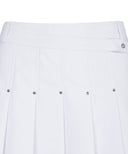 [Legacy Sale]  Women's Buckle Decoration Pleats Skirt - White