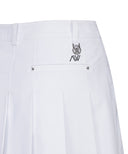 [Legacy Sale]  Women's Buckle Decoration Pleats Skirt - White