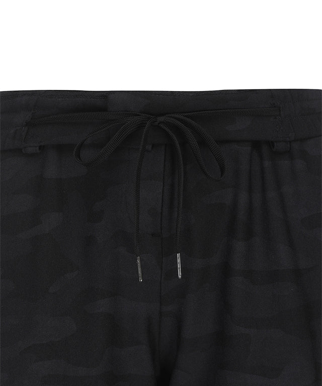 Women's Camo Pattern Jogger Long Pants - Black
