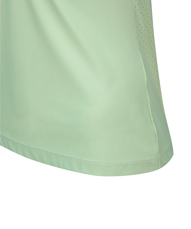 [Season End] Women's Collar Point Back Ventilation Short T-Shirt - Light Green