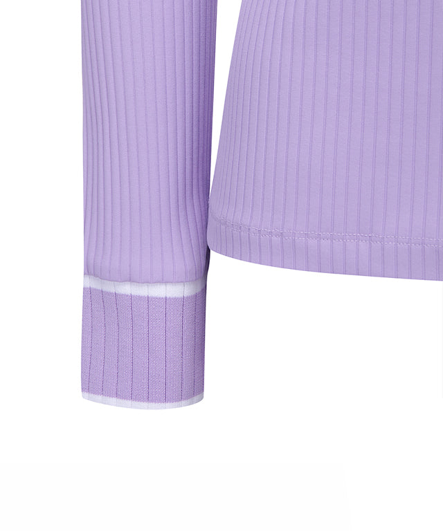 Women's Collar Point Ribbed Long T-Shirt