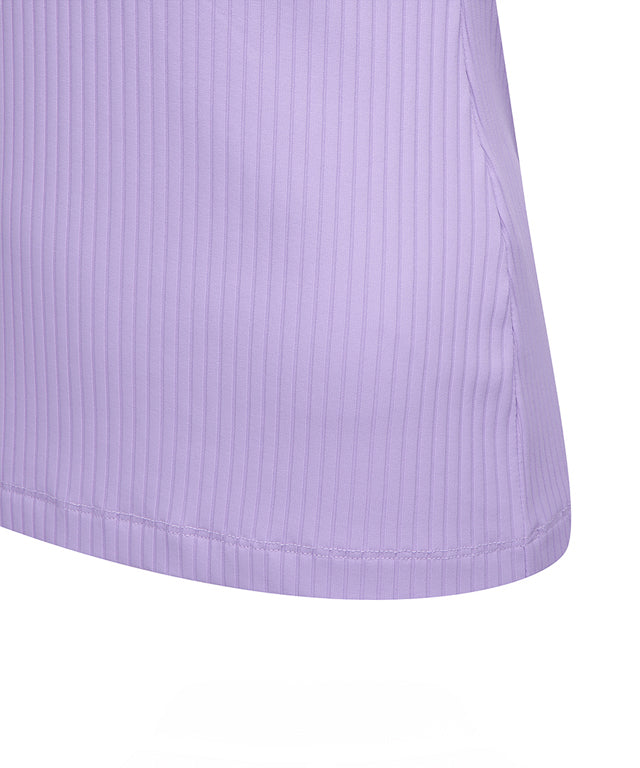 Women's Collar Point Ribbed Long T-Shirt