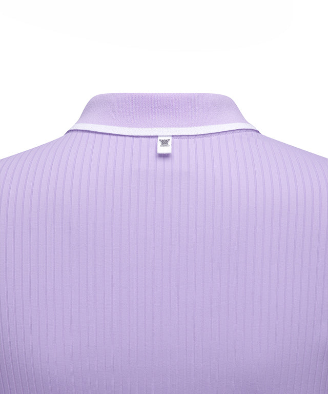 Women's Collar Point Ribbed Long T-Shirt